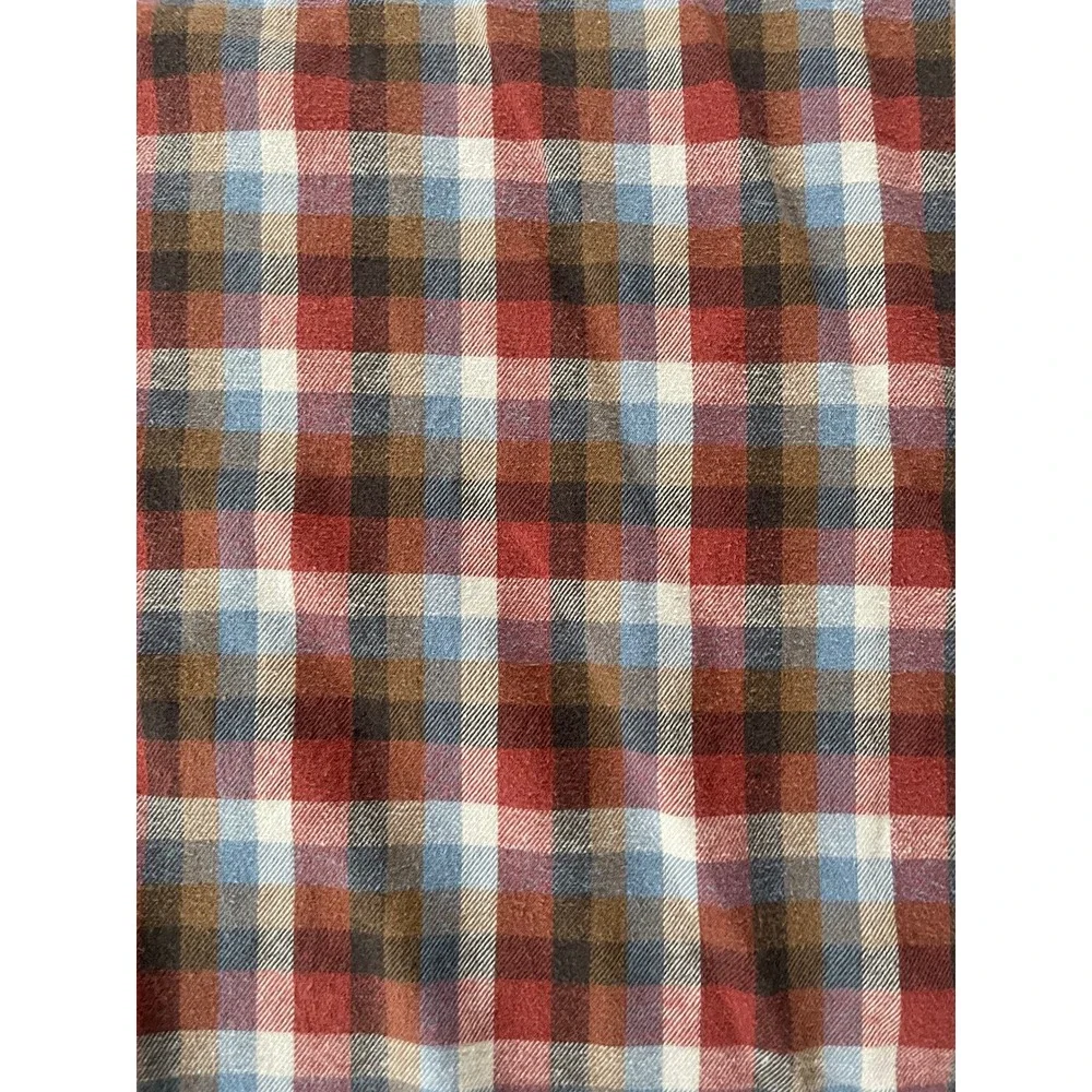 Hobbs Creek Mens Extra Large Shirt‎ Red Blue Plaid Flannel Button Down Cotton